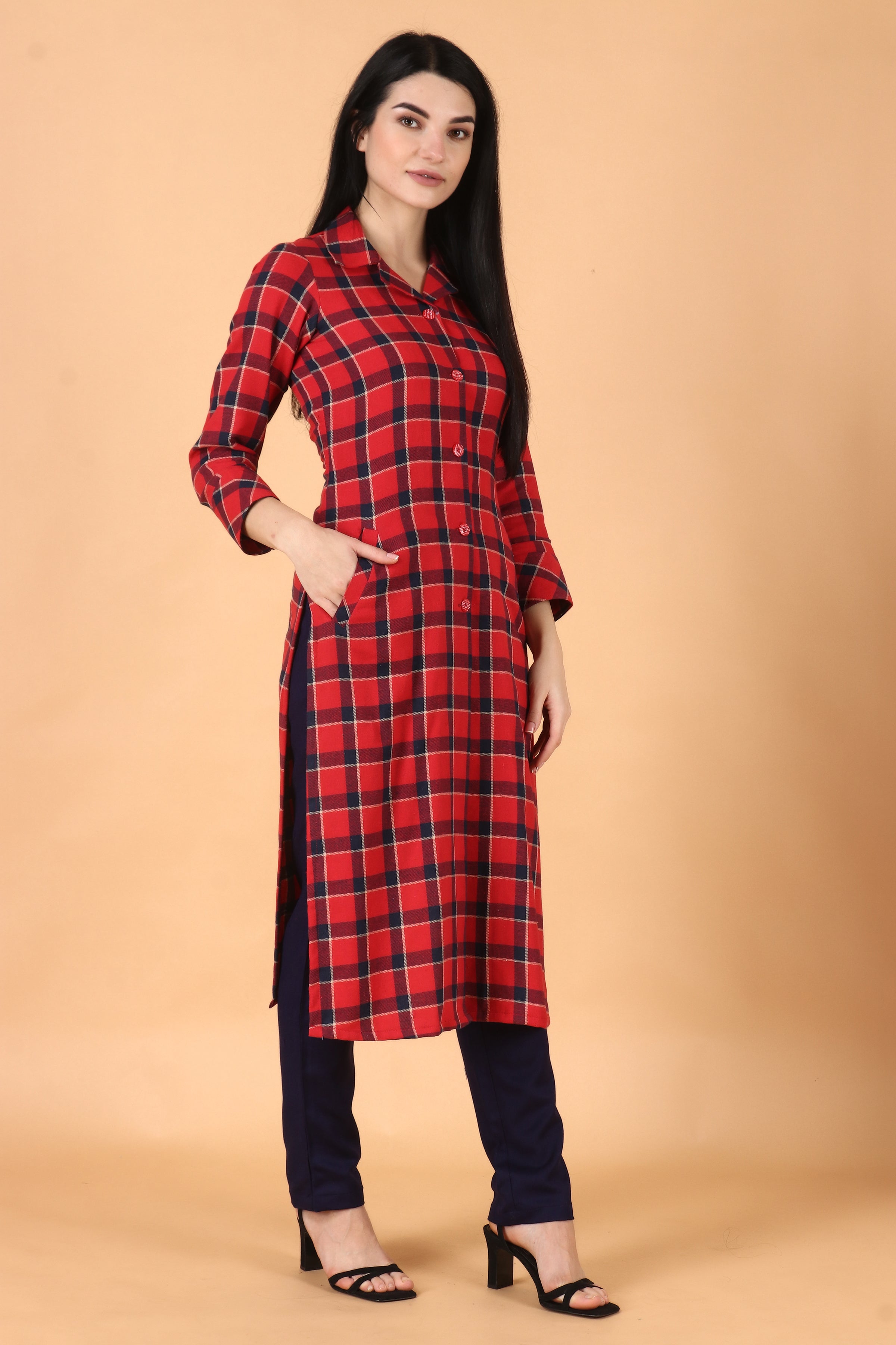 Ashford & Brooks Women's Flannel Plaid Long Sleeve Nightgown - Red Buffalo  Check ABW75386FNGRD